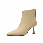 Ehtsast nahast terava ninaga k&otilde;rge kontsaga talvised p&otilde;hilised poolsaapad 34 must