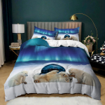 3D Arctic Aurora voodipesukomplekt Ilus maastik tekikate padjap&uuml;&uuml;r 2/3 t&uuml;kki AU180 * 210 t&auml;issuuruses kiiresti kuivav kodusisustus Baby 100x135cm