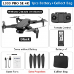 L900 PRO SE 4K HD kahe kaameraga droon visuaalne takistuste v&auml;ltimine harjadeta mootor GPS 5G WIFI RC Dron professionaalne FPV Quadcopter must