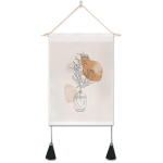 P&auml;ikese ja kuu seinavaibad seinarippuvad lainelised seinavaibad Bohemian ps&uuml;hhedeelsed seinavaibad Must-valge seinavaibad Toa sisekujundus 48.5*34.5cm