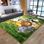 Multifilmid džungliloomade tr&uuml;kised vaip lapsed m&auml;ngivad vaipa elutuba magamistuba libisemisvastane vaip pildistamine rekvisiidid s&uuml;nnip&auml;evakingitus 160x230cm