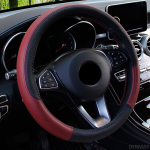 2019. aasta uus auto roolikate 37&ndash;38 cm nahast hingavast riidest punutud auto roolikatte auto salongile must