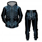Kevad-s&uuml;gis halloween Cosplay Skeleton Splanchna 3D Print T&otilde;mblukuga dressid Meeste kapuutsiga p&uuml;ksid 2 tk Komplekt T&auml;navar&otilde;ivaste kost&uuml;&uuml;mid S