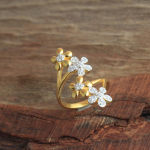 Kuupiline tsirkoon kollase kullaga kaetud naiste s&otilde;rmus 100% 925 sterlingh&otilde;be avaldus ehted 5 kuld/kollane