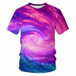 Suvised Brilliant Starry Sky graafilised T-s&auml;rgid Meestele Moe Universe Planet Pattern T-s&auml;rk Personaalsus Hip Hop Print T-s&auml;rgid S
