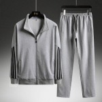 Meeste vabaaja kevad- ja s&uuml;gisjope suures suuruses spordir&otilde;ivad, kaheosaline &uuml;likond XXXXL kiltkivi hall v&auml;rv