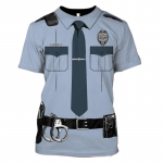 Suvised meeste T-s&auml;rgid 3D politseivormi tr&uuml;kiga O-kaelusega l&uuml;hikeste varrukatega mood Cosplay riided Suured t&auml;navar&otilde;ivad topsid T-s&auml;rgid 5XL