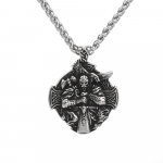 Roostevabast terasest p&otilde;hjamaise viikingi Odini portreevarese lahingukirve ripats kaelakee meeste aksessuaarid 60CM