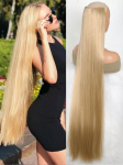 Aosiwig s&uuml;nteetiline &uuml;lipikk sirge 100 cm 5 juuksepikendusega klambriga naturaalsed juuksed mustad blondid v&otilde;ltsjuuksed naistele 28inches-70cm