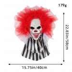Halloweeni veriste k&auml;tega roosip&auml;rga peouks rippuv vanikukujundusega skelett clown