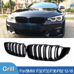 Auto esip&otilde;rkeraua iluv&otilde;re Racing Grill BMW 4-seeria jaoks F32 F33 F36 M3 F80 M4 F82 12-18 Kahe liistuga l&auml;ikiv must tarvikud