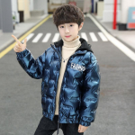 Poiste vabaaja polsterdatud jope Talvine polsterdatud jope lastele 160cm tumesinine v&auml;rv