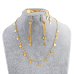 Anniyo v&auml;ikeste m&uuml;ntide ehete komplekt t&uuml;drukutele kaelakee k&otilde;rvar&otilde;ngas k&auml;ev&otilde;ru s&otilde;rmus kullav&auml;rvi Araabia juveliiri metallist m&uuml;ndid lastele 45cm Necklace