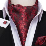 Kuldne Paisley meeste siidist Ascot Cravat Tie pidulik sall taskur&auml;ti mansetin&ouml;&ouml;pide komplekt AS-1002