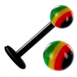 Labret Piercing Jamaica Kuul Bioflex 8mm