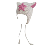 Armas kassi k&otilde;rvam&uuml;ts Y2K armas t&uuml;druku nokam&uuml;ts kudumine kontrasti v&auml;rvi m&uuml;ts mood pealuu m&uuml;ts naiste pullover m&uuml;ts peakatted D