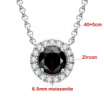 1CT must moissanite kaelakee naistele originaal 100% 925 sterling h&otilde;be ripats Klassikaline clavicular kett Luksuslikud ehted