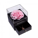 Igavene roosikarp kaelakeega konserveeritud lilledega Roos kristallkaelakeega Kingitused ema naisele roosa