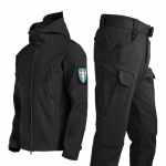 Sharkskin Soft Shell jope meeste &uuml;likond Kolm-&uuml;hes taktikaline tuulekindel jope pluss sametist tihendav s&uuml;gis- ja talvine m&auml;gironimis&uuml;likond S must