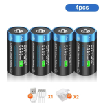 Cityork 1,5 VC suurus C-t&uuml;&uuml;pi laetav aku USB-laadimine R14 LR14 liitiumioon-C aku taskulambi gaasipliidi jaoks