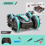 Uus amfiib-RC-auto kaherežiimiline kaugjuhtimispult Stunt Auto S&otilde;iduk Kahepoolne Flip Driving Drift Rc Autod V&auml;lim&auml;nguasjad poistele Laste Kingitus handle RC roheline