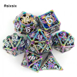 7 tk v&auml;rviline lendav draakoni metallist t&auml;ring, &otilde;&otilde;nes metallist mitmetahuline t&auml;ringukomplekt, sobib rollim&auml;nguks RPG lauam&auml;ngu kaardim&auml;nguks mitmev&auml;rviline