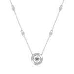 Moissanite kaelakee ripats, h&otilde;bedane rangluu kett meestele ja naistele, paarisisekujundus, s&otilde;brap&auml;eva ettepanek, kihlus pulm 0.5 Carat