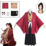 Anime Demon Slayer Cosplay Kimetsu No Yaiba T&auml;iskomplekt R&otilde;ivad Tsugikuni Yoriichi Kokushibou Michikatsu Cosplay Kost&uuml;&uuml;m Parukas L-(Costume+Wig)