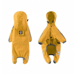 Veekindel koerte vihmamantel kapuutsiga kutsikas v&auml;ike keskmine koer Solid kutsika riided helkur lemmikloomad kassid V&auml;lisriided s&auml;&auml;rtega soliidne jope S kollane