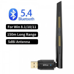 150M USB Bluetooth 5.4 adapter Bluetooth saatja vastuv&otilde;tja Bluetoothi ​​dongle arvuti jaoks juhtmevaba hiire klaviatuuri tasuta draiver Windows 11/10/8.1