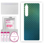 apgo Protective Skin Sticker for the back compatible with Sony Xperia 10 V, Wrap Film, Foil, Vinyl - Pattern Carbon Chameleon CAKA1