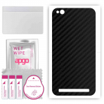 apgo Protective Skin Sticker for the back compatible with Xiaomi Redmi 5A, Wrap Film, Foil, Vinyl - Pattern Carbon Black