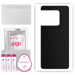 apgo Protective Skin Sticker for the back compatible with OnePlus 10 Pro Extreme Edition, Wrap Film, Foil, Vinyl - Pattern Carbon Black