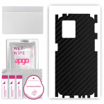 apgo Protective Skin Sticker for the back+sides compatible with Oppo Reno8 4G, Full Wrap Film, Foil, Vinyl - Pattern Carbon Black