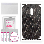 apgo Protective Skin Sticker for the back+sides compatible with Xiaomi Pocophone F1, Full Wrap Film, Foil, Vinyl - Pattern Carbon Black Pixel