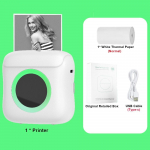 Taskuprinterid Mini Kaasaskantav Printer Siltide ja Kleebiste Termiline Bluetooth-printimine 57mm Juhtmevaba Tindivaba 1200 mAh Aku valge