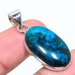 Looduslik Shattuckite Azuriit 925 Prooviga Tahke H&otilde;bedast Ehted Ripats 1,58 D0q56