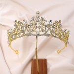 Peakate S&uuml;nnip&auml;evapidu Pulmad Printsess Peapaelad Pruudi peakate Kristallkroonid Kristallidest tiaarad kuld