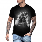 Big Bear 3D Print Suvine Meeste &Uuml;markaelusega T-s&auml;rk vabaaja l&uuml;hikeste varrukatega Suurem&otilde;&otilde;tmeline Pullover Mood T&auml;navar&otilde;ivad Trend Meeste R&otilde;ivad 2XL