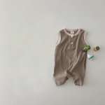 Beebi &Uuml;hev&auml;rviline Lahe Varrukateta Romper V&auml;ikelaste Poiste Vabaaja Mugav &Uuml;leriided Jumpsuit Imikuriided Laste T&uuml;drukute Bodysuit 0-24k 59 pruun