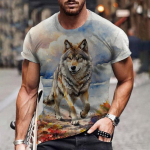 Hundi T-s&auml;rk 3D digitaalse loomade prindiga Graafiline camisa hombre Causal Tees L&uuml;hikesed varrukad Mugavad pullover Topid Meeste riided XL