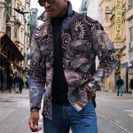 Meeste moetrend igap&auml;evane vabaaja tr&uuml;kitud pikkade varrukatega n&ouml;&ouml;biga sulejope L must