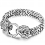 Steampunk L&otilde;vipea K&auml;ev&otilde;ru Meestele Luksuslik 18K Kuldne V&auml;rv 316L Roostevaba Teras Meeste K&auml;el Kantavad K&auml;ev&otilde;rud Gooti Ehted 22.5CM h&otilde;be