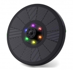 P&auml;ikesepurskkaev 4W Linnuvanni purskkaevupump T&auml;iustatud klaaspaneeliga purskkaev V&auml;rviliste LED-tuledega 7 d&uuml;&uuml;si ja 4 hoidikut