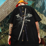 Retro meeste T-s&auml;rk 3D Samurai tr&uuml;kitud l&uuml;hikeste varrukatega T-s&auml;rk Suvine vabaaja T-s&auml;rk Meeste 2024. aasta uued topid S