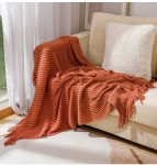 Kootud pleed diivanile ja voodile, & Hubane tutiga kootud pleed, Dekoratiivsed pleedid, Talumaja soe kootud pleed igaks hooajaks 127*172CM（tassels）