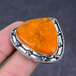 Baltic Amber Gemstone Handmade 925 Sterling Silver Gift Jewelry Ring Size 7 p4m10