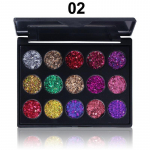 Ladies Fashion 15 Colors Diamond Sequin lauv&auml;rvipalett Glitter Powder highlight lauv&auml;rv 02