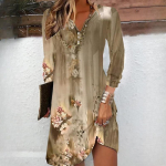 IHUASU Naiste s&uuml;gis pikade varrukatega V-kaelusega n&ouml;&ouml;bitavad ebakorrap&auml;rased kleidid S roheline