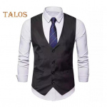 Meeste &uuml;likonnavest V-kaelusega varrukateta &uuml;herealine &uuml;likonnamantel taskutega &Uuml;hev&auml;rviline Slim Fit Formaalses stiilis &auml;rivest S must